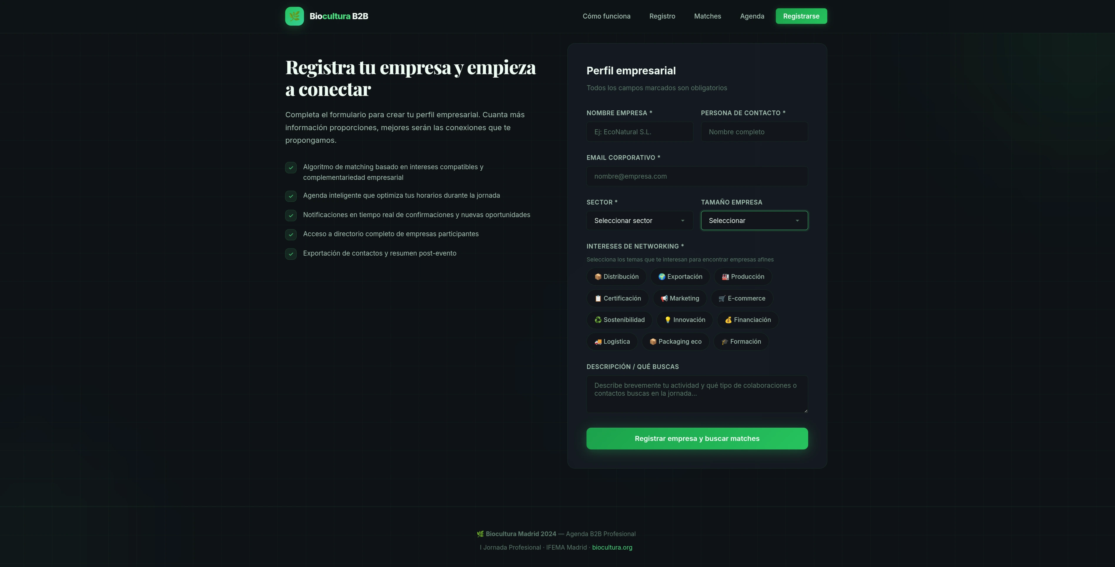 Agenda de reuniones B2B generada automáticamente